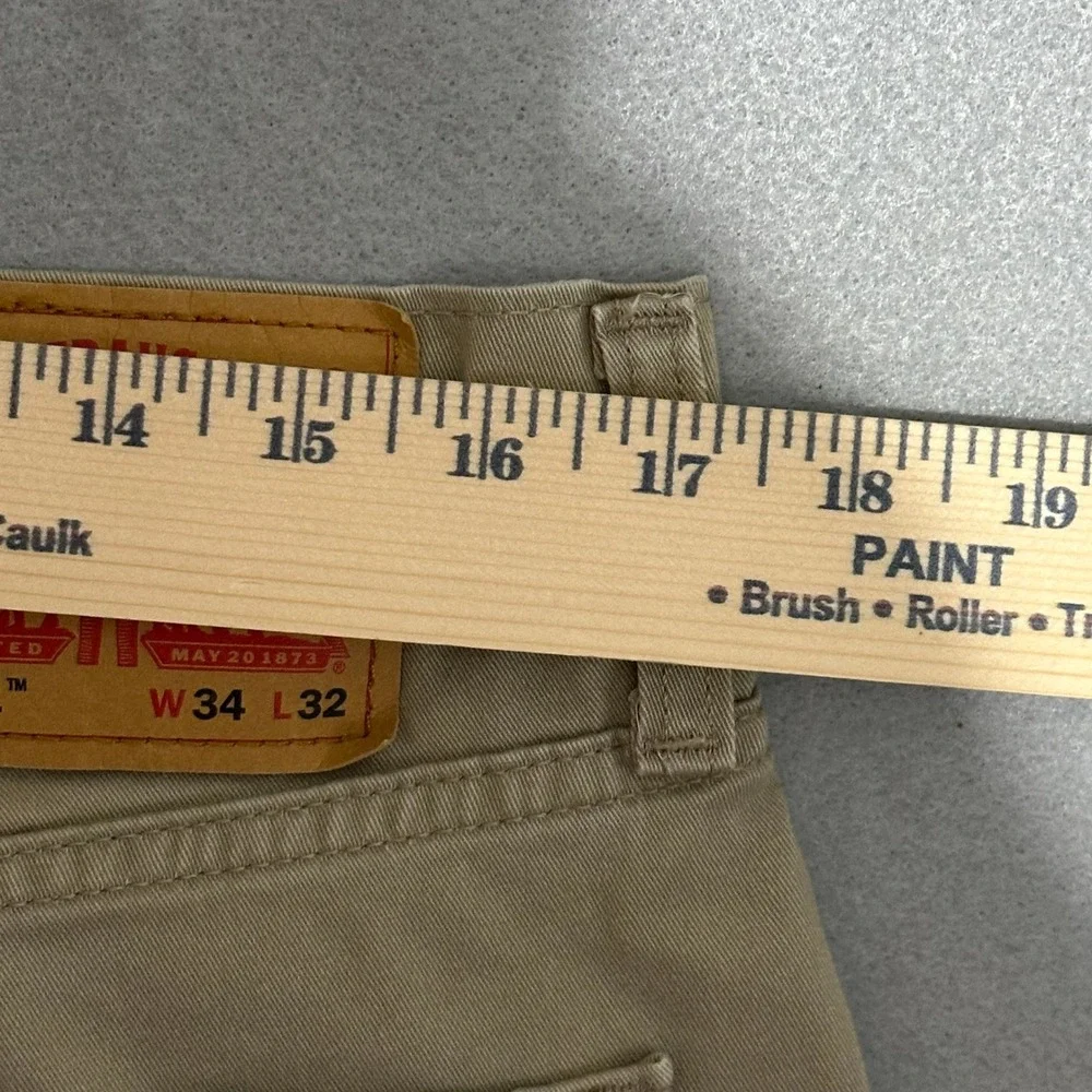 Levi's 541‎ Athletic Taper Pants Mens 34x32 Khaki Tan Chino Style 18181-0532